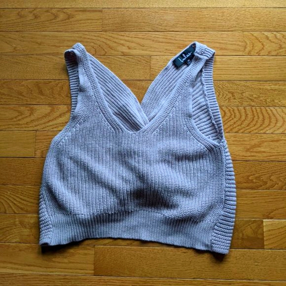 Lulu's Women's Pale Purple Medium Knit Crop Top